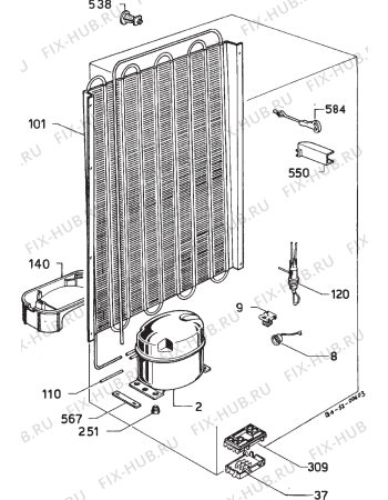 Взрыв-схема холодильника Electrolux JRG94122 - Схема узла Refrigerator cooling system